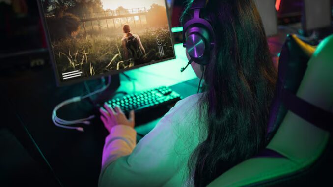 high-angle-woman-playing-videogame-computer_23-2149349986